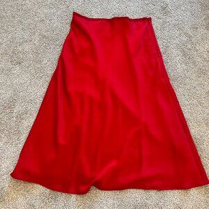 Ann Taylor Red Midi Skirt